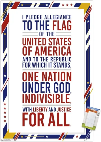 Miniatura 18 de Trends International The United States Of America - Pledge Of Allegiance Wall Poster, 14.725" x 22.375", Barnwood Framed Version