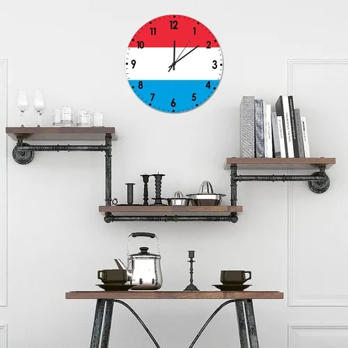 Miniatura 205 de Cheyan Reloj de pared con bandera de Canadá de 12 pulgadas, silencioso, sin tictac, de PVC, funciona con pilas, reloj redondo decorativo, regalo