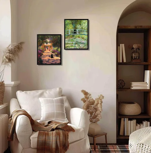Miniatura 4 de Hamduker Cuadros de Arte de Pared de Gato Negro de Jardín Pósters Divertidos de Gato Preppy Decoración de Arte de Pared Galería de Granja Arte