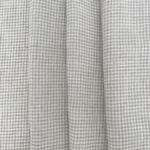 Miniatura 6 de Tela de lino Seersucker Gingham Check 7328 7329 Beige