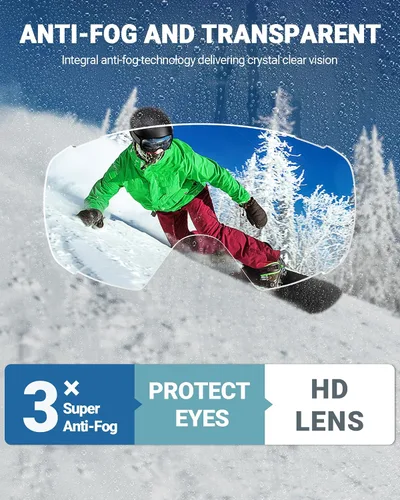 Miniatura 3 de OutdoorMaster Gafas de esquí con cubierta, gafas de nieve para snowboard OTG antivaho