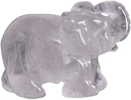 Miniatura 15 de Angelstones Figura de piedra preciosa de elefante pirita, cristal curativo, tótem de animal, piedra espiritual, 2 pulgadas