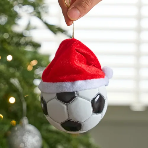 Miniatura 7 de Joiedomi Adorno pequeño de cristal de fútbol de Navidad, adornos de bola deportiva, mini decoración de fútbol soplado para colgar del árbol