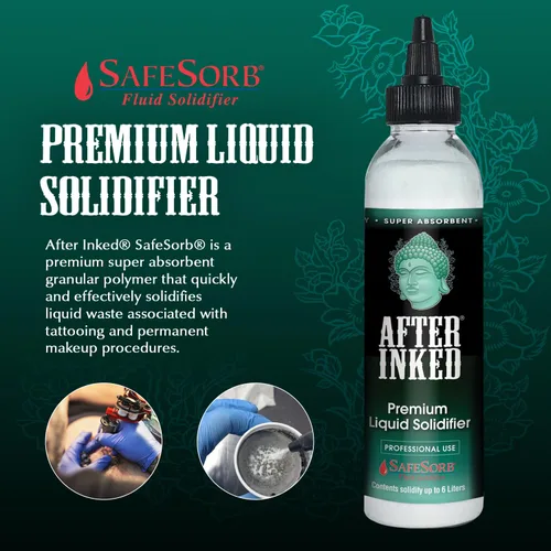 Miniatura 2 de After Inked Solidificador líquido - Polvo de polímero rápido y súper absorbente para tinta de tatuaje y eliminación de residuos de pintura