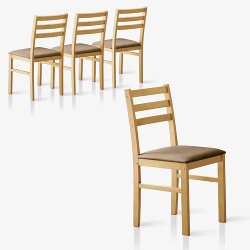 Miniatura 13 de Livinia Seattle Juego de 2 sillas de cocina moderna de estilo granja para comedor, sillas con respaldo en escalera de madera y asiento acolchado