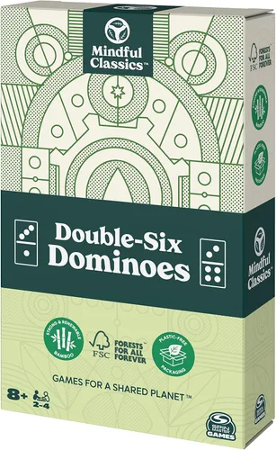 Miniatura 8 de Mindful Classics, Juego de dominó de madera de doble seis, juegos clásicos sostenibles con estuche de almacenamiento de madera, para adultos y niños