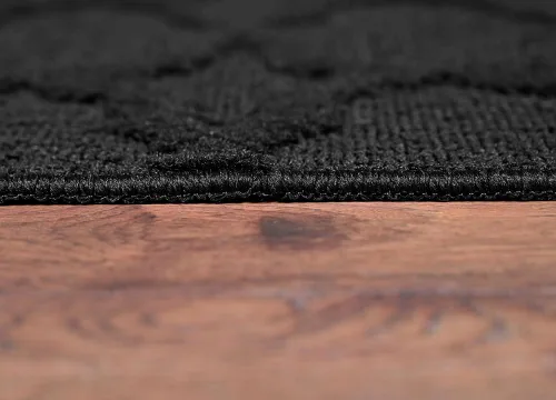 Miniatura 3 de Garland Rug Sparta - Alfombra antideslizante de polipropileno de 2 pies x 12 pies, color negro, ideal para salas de estar y pasillos, elegante