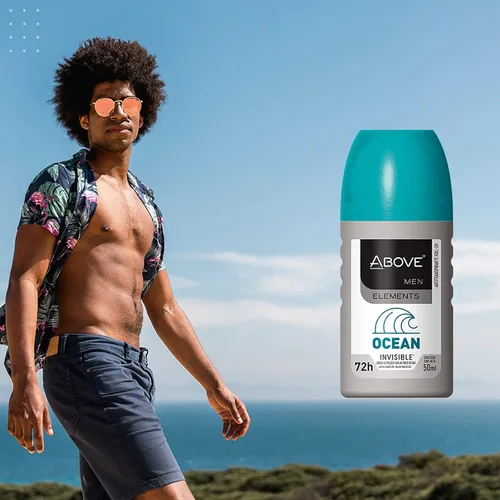 Miniatura 4 de ABOVE Ocean - Desodorante antitranspirante roll-on para hombres de 72 horas, limón, bergamota, aroma a lavanda, 1.7 onzas