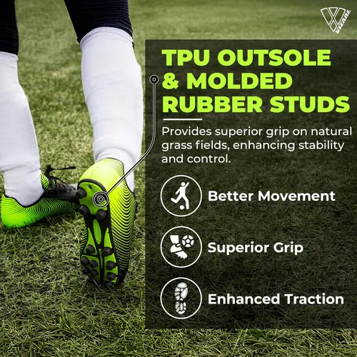 Miniatura 5 de Vizari USA Stealth - Botines de fútbol para niños y niñas, zapatos deportivos de fútbol para exteriores para niños pequeños, niños grandes, ligeros