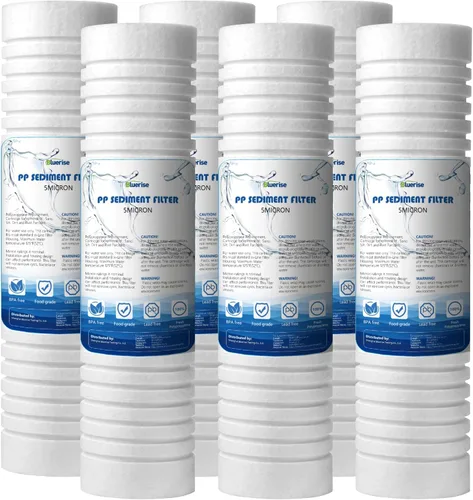 Miniatura 10 de BLUERISE 5 micras 25,4 x 6,3 cm Cartucho de repuesto para filtro de agua de toda la casa con alambre enrollado - Paquete de 6 Paquete de 6 filtros