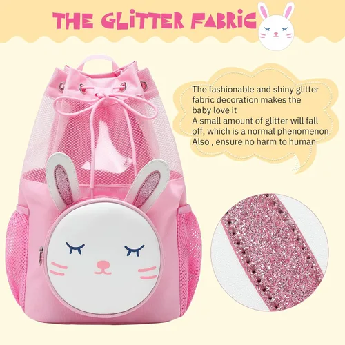 Miniatura 5 de Mygreen Bolsa de gimnasio con cordón para niños pequeños, linda caricatura, animales del zoológico, mochila deportiva