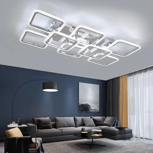 Miniatura 25 de Lámpara LED de techo regulable, 5 luces de techo de 23 pulgadas, montaje empotrado, lámpara de 80 W para sala de estar, dormitorio, cocina