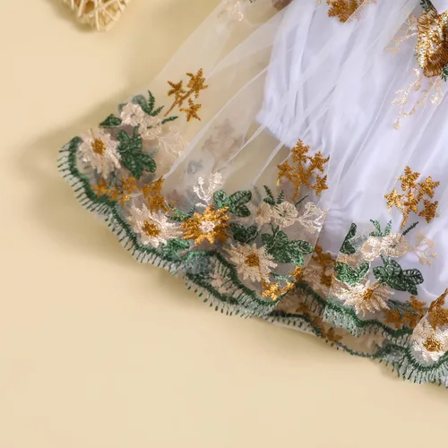 Miniatura 31 de Mubineo Ropa de verano para bebé niña, sin mangas, encaje floral, vestido de mameluco para recién nacido