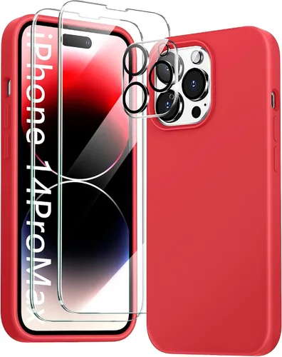 Miniatura 34 de Funda 5 en 1 para iPhone 12 Pro con protector de pantalla y protector de lente de cámara, funda de silicona líquida para iPhone 12 Pro (verde alpino)