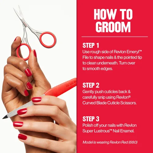 Miniatura 7 de Revlon Tijeras para cutículas, hoja curvada de acero inoxidable ultrafina para cutículas limpias y recortes de uñas colgantes, herramienta