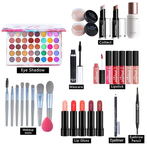 Miniatura 3 de FantasyDay Juego de regalo de maquillaje navideño todo en uno, kit de maquillaje para mujer, kit completo esencial para principiantes, incluye