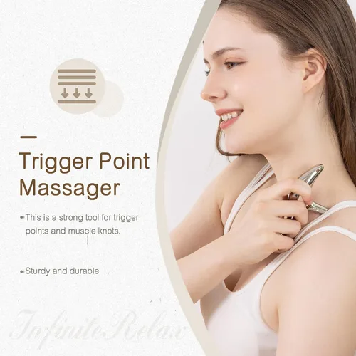 Miniatura 5 de Herramienta de masaje de punto gatillo de metal para masaje de tejido profundo y acupresión corporal Gua Sha, masajeador de raspador muscular