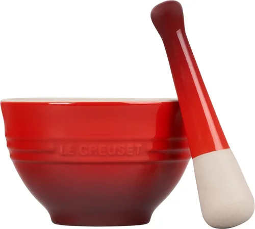 Miniatura 2 de Le Creuset Juego de mortero y mortero de gres, 10 onzas., Cerise