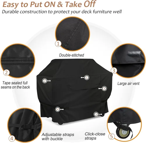 Miniatura 7 de NettyPro Cubierta de Parrilla para Parrilla de Exterior de 48 Pulgadas Impermeable de Servicio Pesado Cubierta de Parrilla BBQ de Gas para Exterior