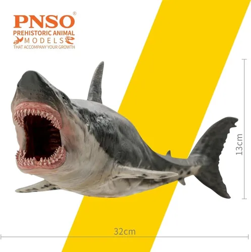 Miniatura 4 de PNSO Animal marino (Patton El Megalodon (tiburón blanco grande) 13")