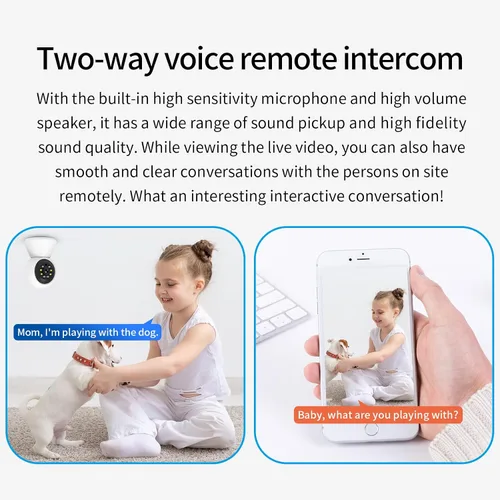 Miniatura 4 de EVERSECU Cámara de seguridad HD 2K 3.0MP WiFi para el hogar, panorámica/inclinación, seguimiento automático humanoide, audio de 2 vías, visión