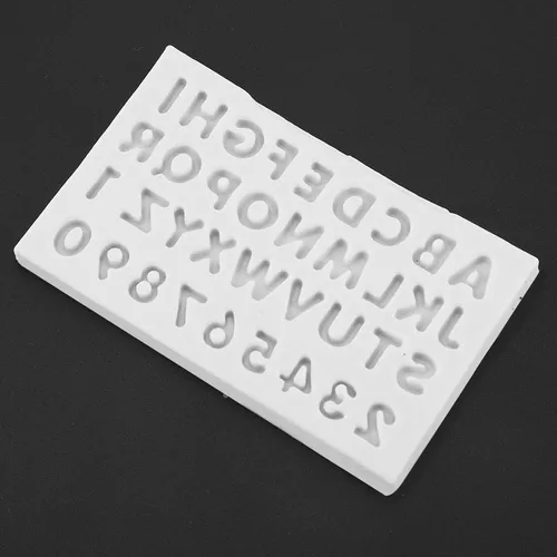 Miniatura 6 de Moldes de silicona con forma de letras, herramienta de decoración, rosa, gris, molde del alfabeto para pastel, fondant, chocolate (gris)