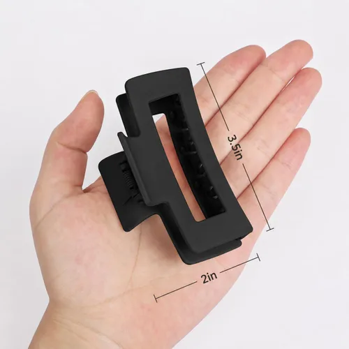Miniatura 5 de Paquete de 12 pinzas negras para el cabello para mujer, pinzas medianas para cabello fino y grueso, clips de plátano mate de sujeción fuerte