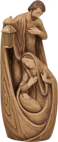 Joseph's Studio por Roman - Figura de la Sagrada Familia de Nacimiento, aspecto de madera tallada, 30.5 cm de alto, resina y piedra, para exhibición