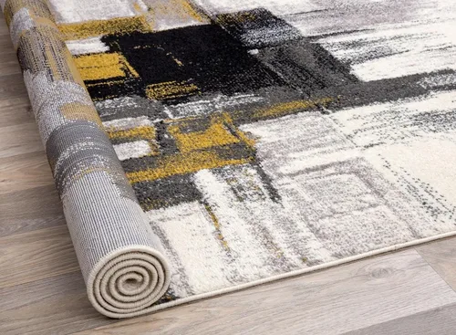 Miniatura 70 de Rugshop Alfombra Corredor Abstracta Contemporánea Negra — No Desprende Pelusa para Pasillo, Entrada y Cocina 2' x 7