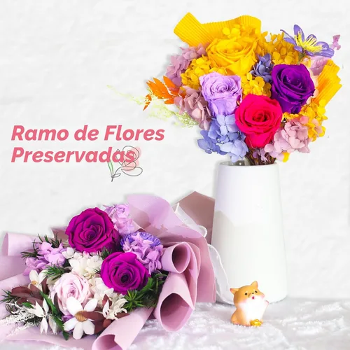 Miniatura 8 de QOEAZY Flores para entrega, ramo de flores preservadas con caja de regalo, regalos de rosas para mujeres, mamá, abuela