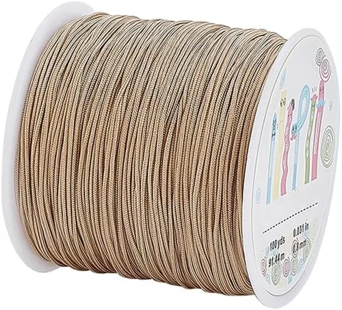Miniatura 13 de PH PandaHall Cuerda de nailon de 100 yardas de 0.031 in, cordón de anudado chino de nailon Kumihimo hilo de macramé trenzado para sombra ciega, mini
