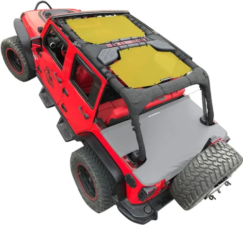 Miniatura 70 de Shadeidea JK - Parasol superior compatible con Jeep Wrangler JKU, cubierta de techo de malla suave (2007-2018) - Bloqueador de ruido de viento UV