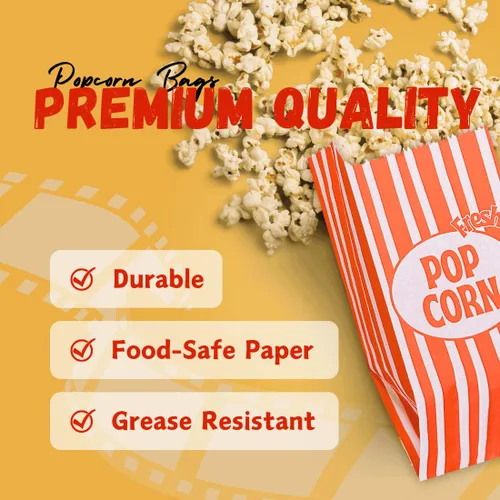 Miniatura 2 de Bolsas de palomitas de maíz EBEGEE, bolsas impermeables a la grasa para porciones individuales, 128 piezas porciones convenientes para noche