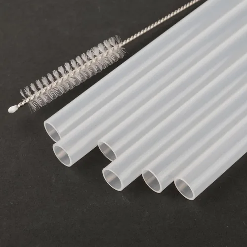 Miniatura 4 de CampTek Pajitas de repuesto compatibles con botella aislada al vacío YETI Rambler de 18 onzas, incluye 5 popotes, 1 cepillo de limpieza