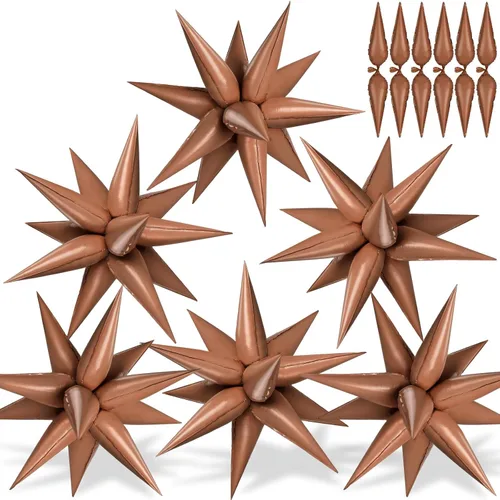 Miniatura 10 de 72 unidades de globos de estrella, grandes globos de cono de estrella metálicos de 26 pulgadas, globos de papel de aluminio de explosión colorida