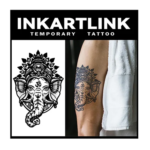 Miniatura 18 de INKARTLINK Tattoo Tech, 2 hojas de tatuaje semipermanente mediano, tatuajes temporales de diseño artístico para adultos, dura 1-2 semanas