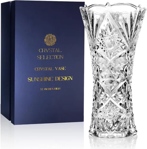 Miniatura 10 de CS - Jarrón de cristal de 12 pulgadas de alto, diseño de col, para flores y decoración. Bonita pieza brillante. Perfecto como regalo, adecuado
