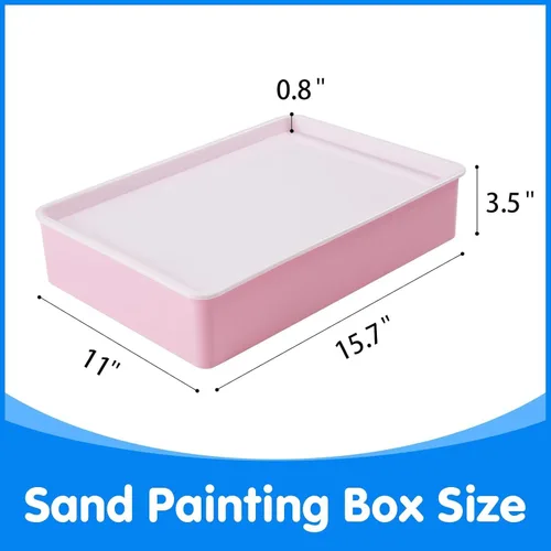 Miniatura 4 de Odoorgames Caja de luz de pintura de arena, mesa de luz sensorial para niños, 3 temperaturas de color y 10 niveles de brillo ajustable, 16 pulgadas