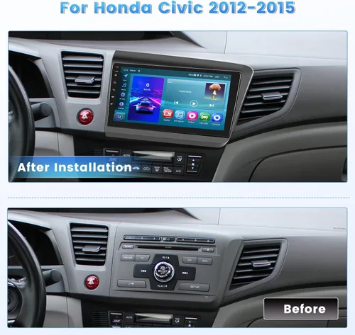 Miniatura 3 de [DSP y ecualizador] Roinvou 2+64G Radio de coche para Honda Civic 2012 2013 2014 2015 Carplay inalámbrico/Android Auto, pantalla táctil IPS de 9