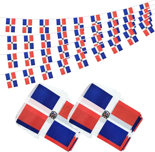 Miniatura 23 de Bandera mexicana de 100 pies, mini bandera de México, pequeña pancarta para fiestas, tiendas y bares, decoración al aire libre, 76 banderas México