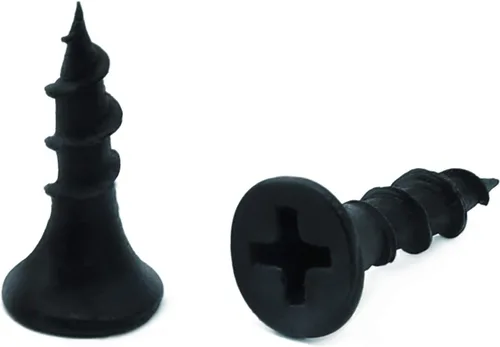 Tornillo de madera de cabeza plana #8 x 5/8" con revestimiento de fosfato negro, 100 piezas, de autorroscado rápido, para paneles de yeso, de SG TZH