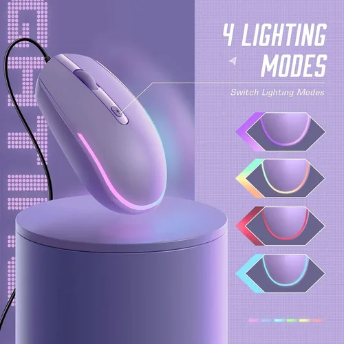 Miniatura 2 de seenda Ratón con cable - Ratones de computadora USB con cable con retroiluminación RGB LED óptico con cable USB adjunto para portátiles, portátiles
