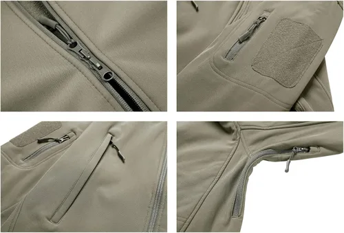 Miniatura 3 de MAGCOMSEN - Chaqueta táctica para hombre de invierno con forro polar y bolsillos múltiples para esquiar impermeable forrada