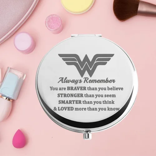 Miniatura 7 de KEYCHIN Espejo de bolsillo Heroine – Regalo para fans de Diana: Más valiente, más fuerte, más inteligente de lo que piensas - Espejo compacto Espejo