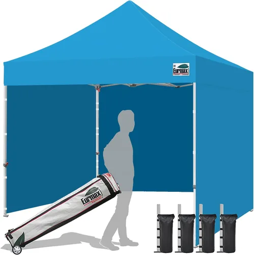 Miniatura 27 de Eurmax Tienda de campaña desplegable de 8 x 8 de Estados Unidos, con bolsa rodante patentada sin puntas, 4 paredes extraíbles con cremallera, toldo