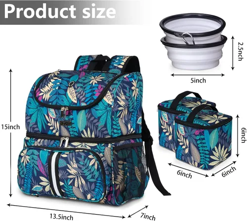 Miniatura 4 de BAGLHER Bolsa de viaje para mascotas, mochila de doble capa para suministros para mascotas (para todos los suministros de viaje para mascotas), Hawái