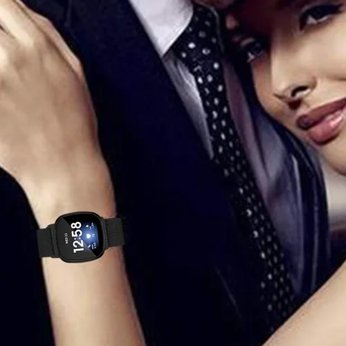 Miniatura 7 de Maxjoy Compatible con correas Fitbit Sense/Versa 3, correa de metal de acero inoxidable Versa3 con funda protectora compatible con reloj Fitbit