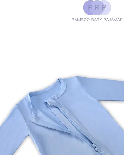 Miniatura 2 de RRP Pijama unisex de rayón de bambú para bebé, pijama suave para dormir, cierre de cremallera de 2 vías, 0-18 meses