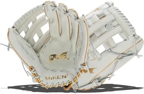 Miniatura 14 de Miken Pro Series - Guantes de sóftbol de lanzamiento lento, 13 pulgadas, blanco/rojo blanco/blanco