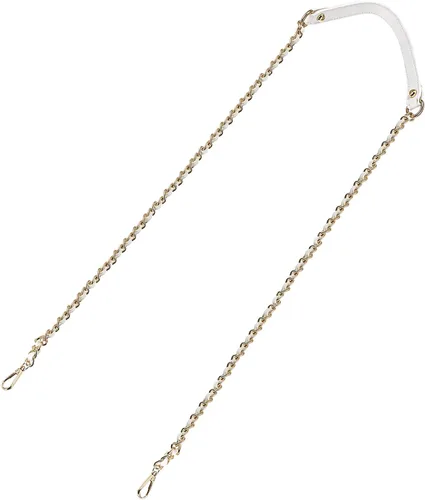 Miniatura 21 de Uxcell Correa de cadena plana de hierro de cuero de 39 pulgadas para bolso de mano, mango de reemplazo de hombro, negro con cadena dorada